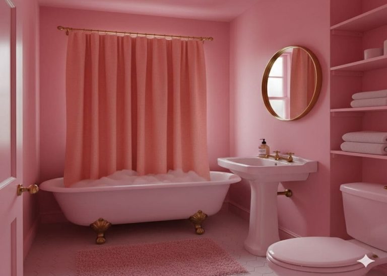 The Curtain I Dyed to Match My Pink Bathroom