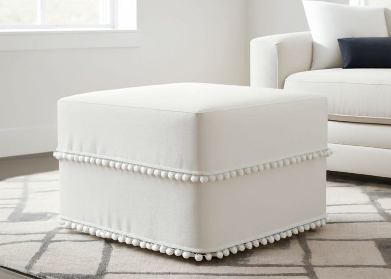 The Slipcover I Sewed for Our Ottoman