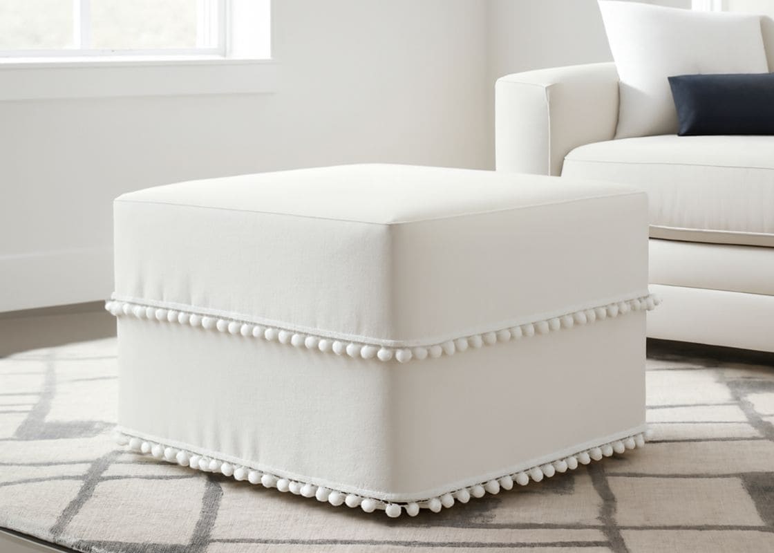 The Slipcover I Sewed for Our Ottoman