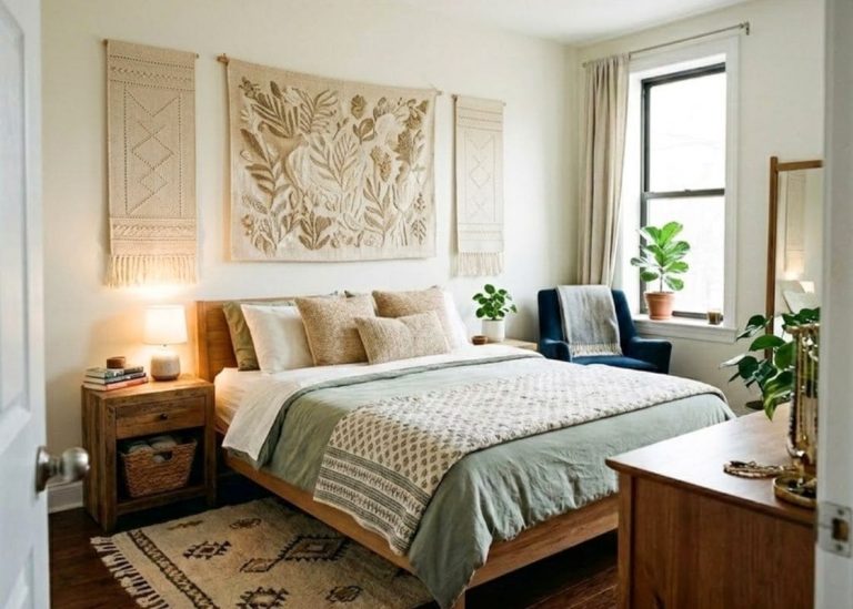 I Replaced Our Heavy Wall Frames with Tapestries