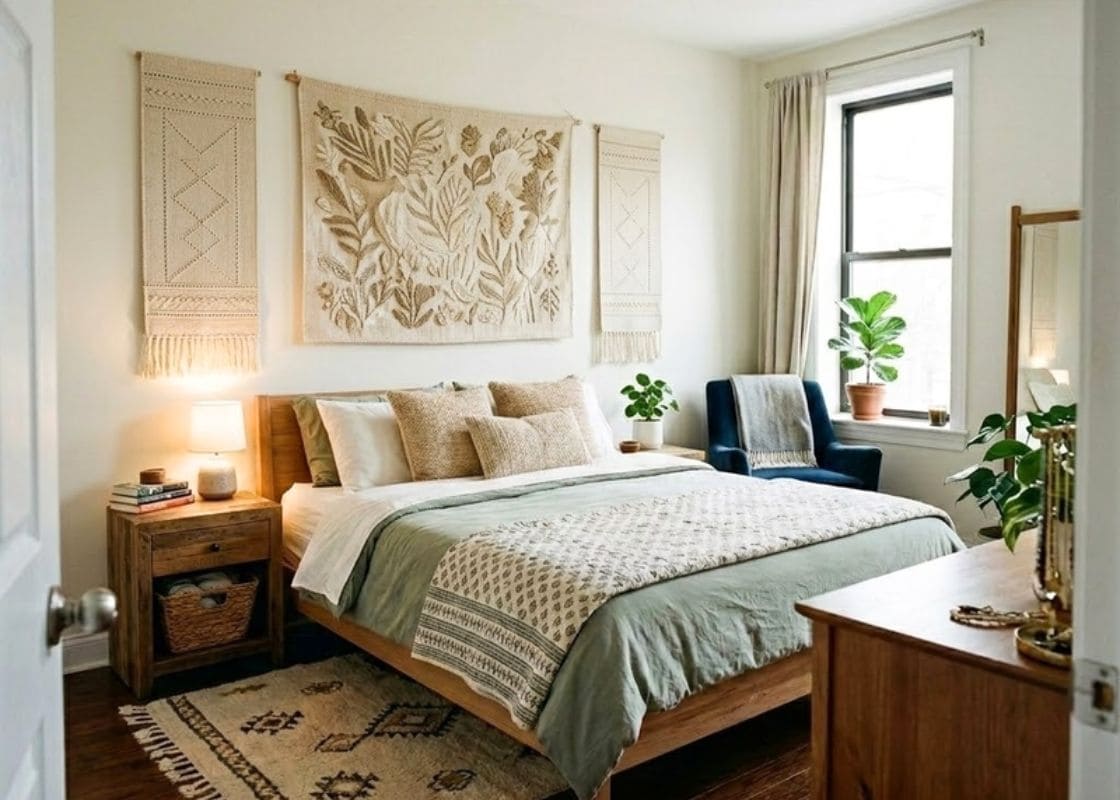 I Replaced Our Heavy Wall Frames with Tapestries